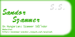 sandor szammer business card